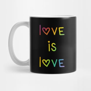 Love Is Love Rainbow Ombre with Hearts Mug